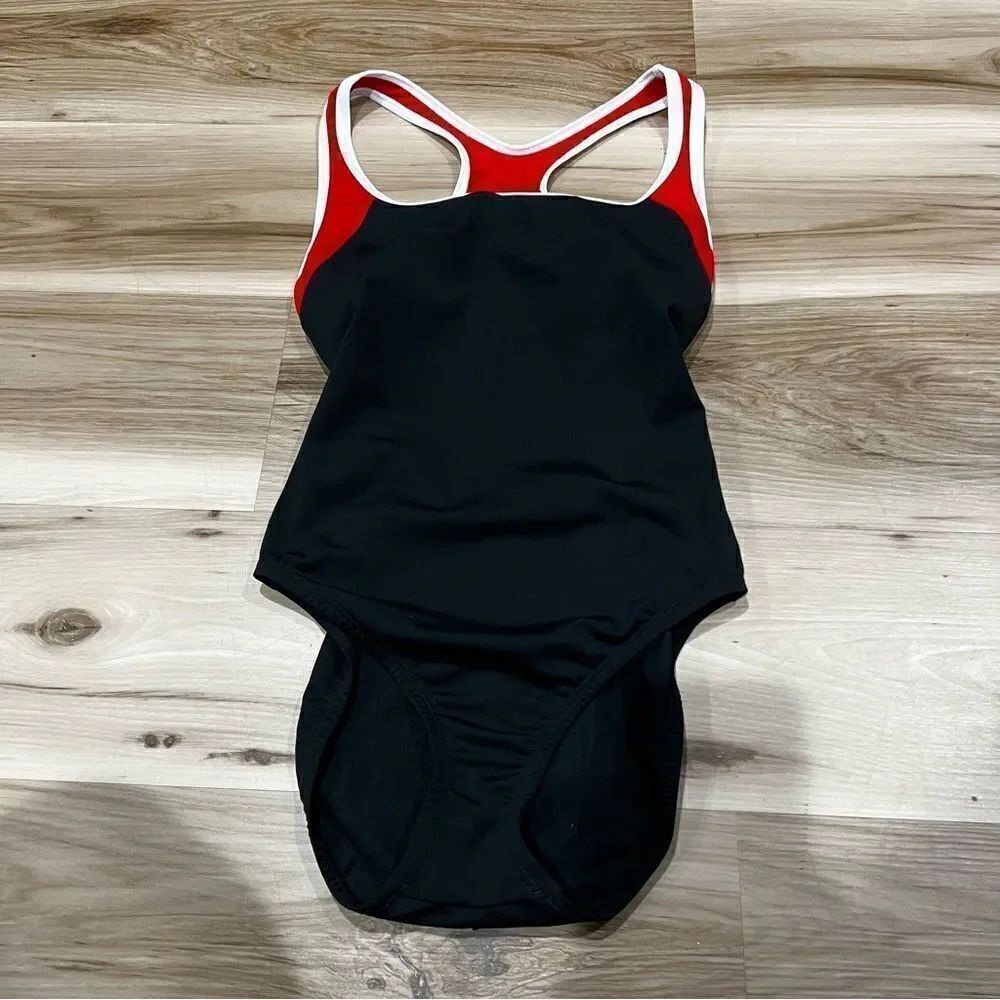 Speedo Endurance Black and Red One Piece Swimsuit Women’s 6